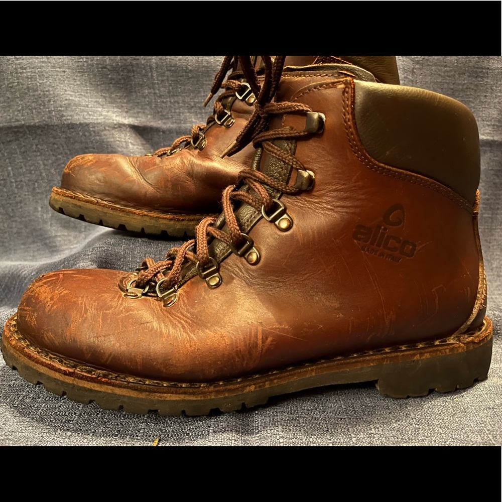 ALICO Italian Made Hiking Boots Size 11.5 Wide Vibram Soles